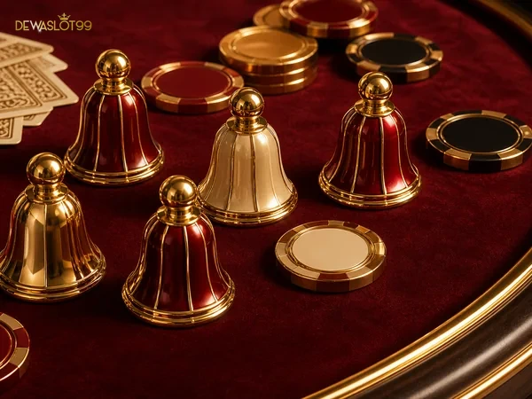 Ilustrasi pemain Poker yang meninjau detail meja permainan